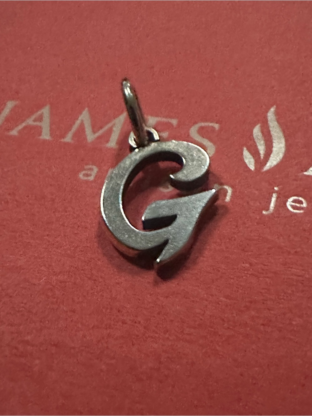 James Avery Sterling Silver 'G' Initial Pendant